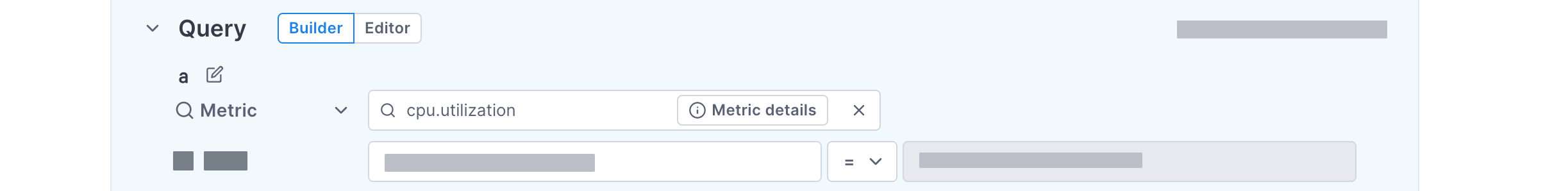 Info icon appears next to the metric input in the UQB.