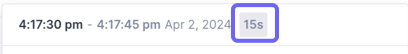 Box highlights the value: 15s.