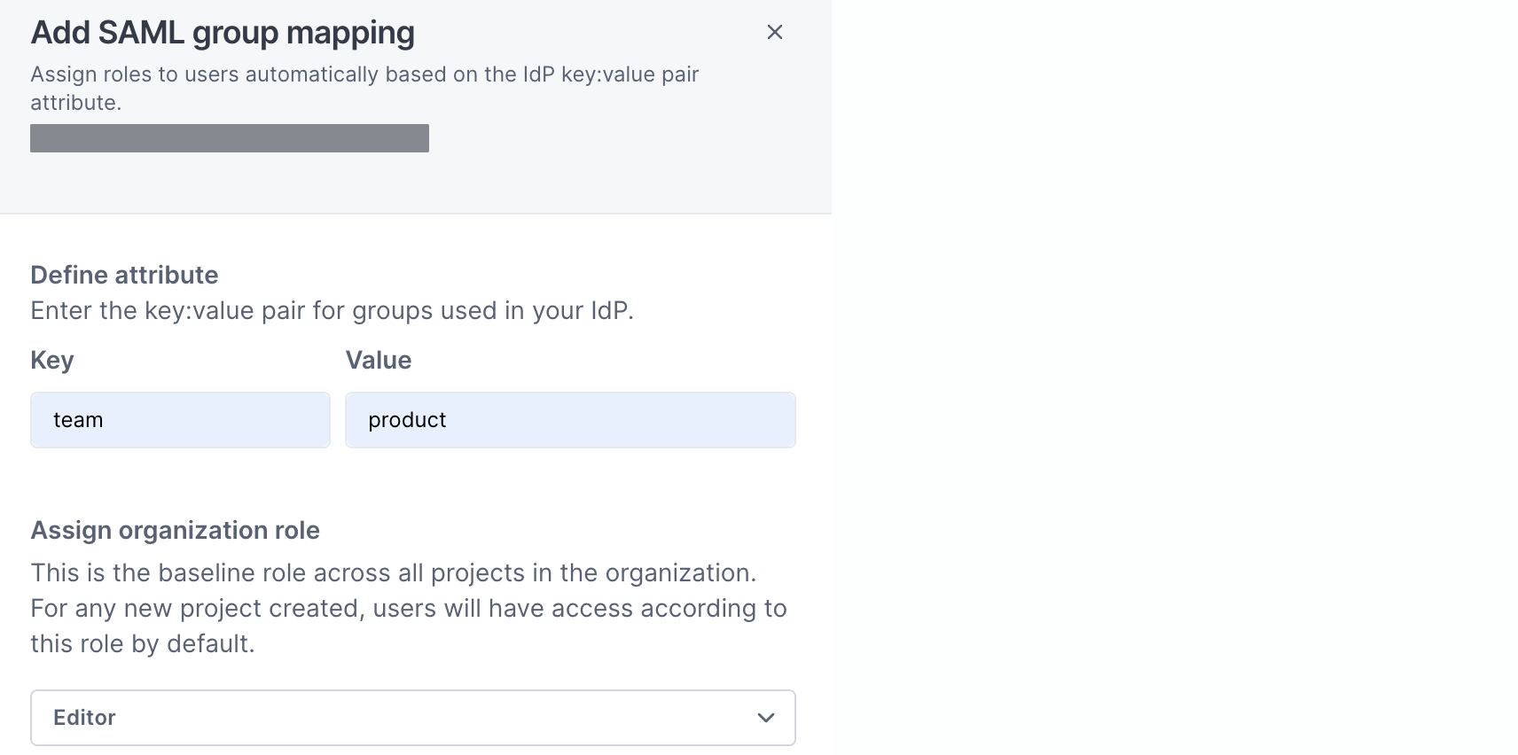 SAML mapping example