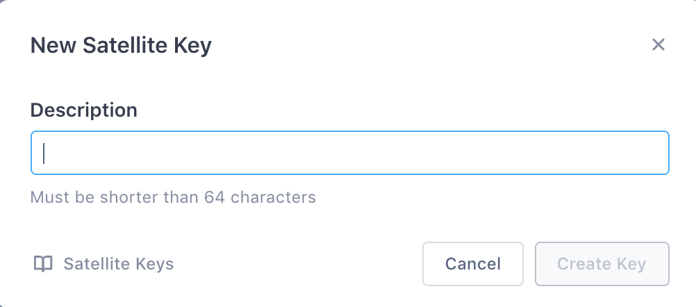 Key must be shorter than 64 characters.