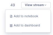 Add to notebook or dashboard