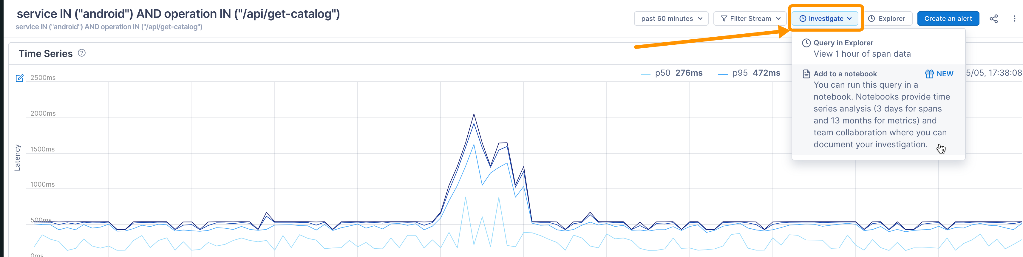 Add Stream to a notebook