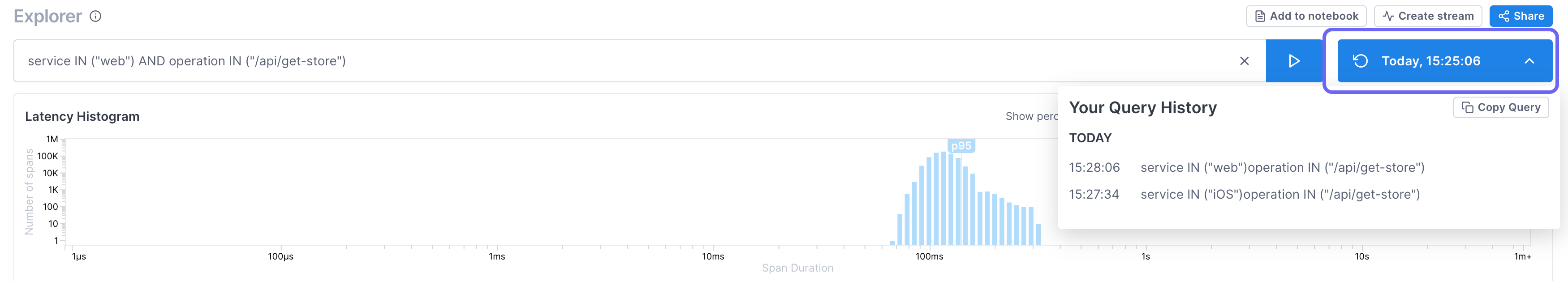 Box highlights the Today dropdown.